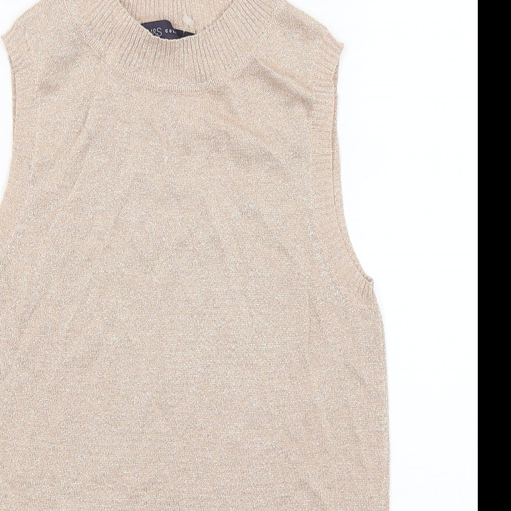 M&S Womens Gold   Basic Tank Size 10