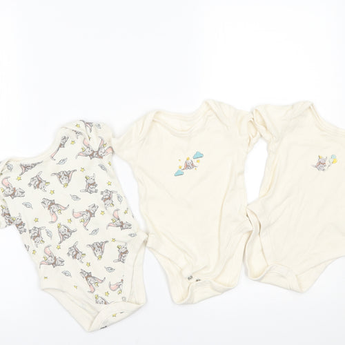 George Baby Multicoloured Geometric  Romper One-Piece Size 6-9 Months  - PACK OF THREE DISNEY VESTS