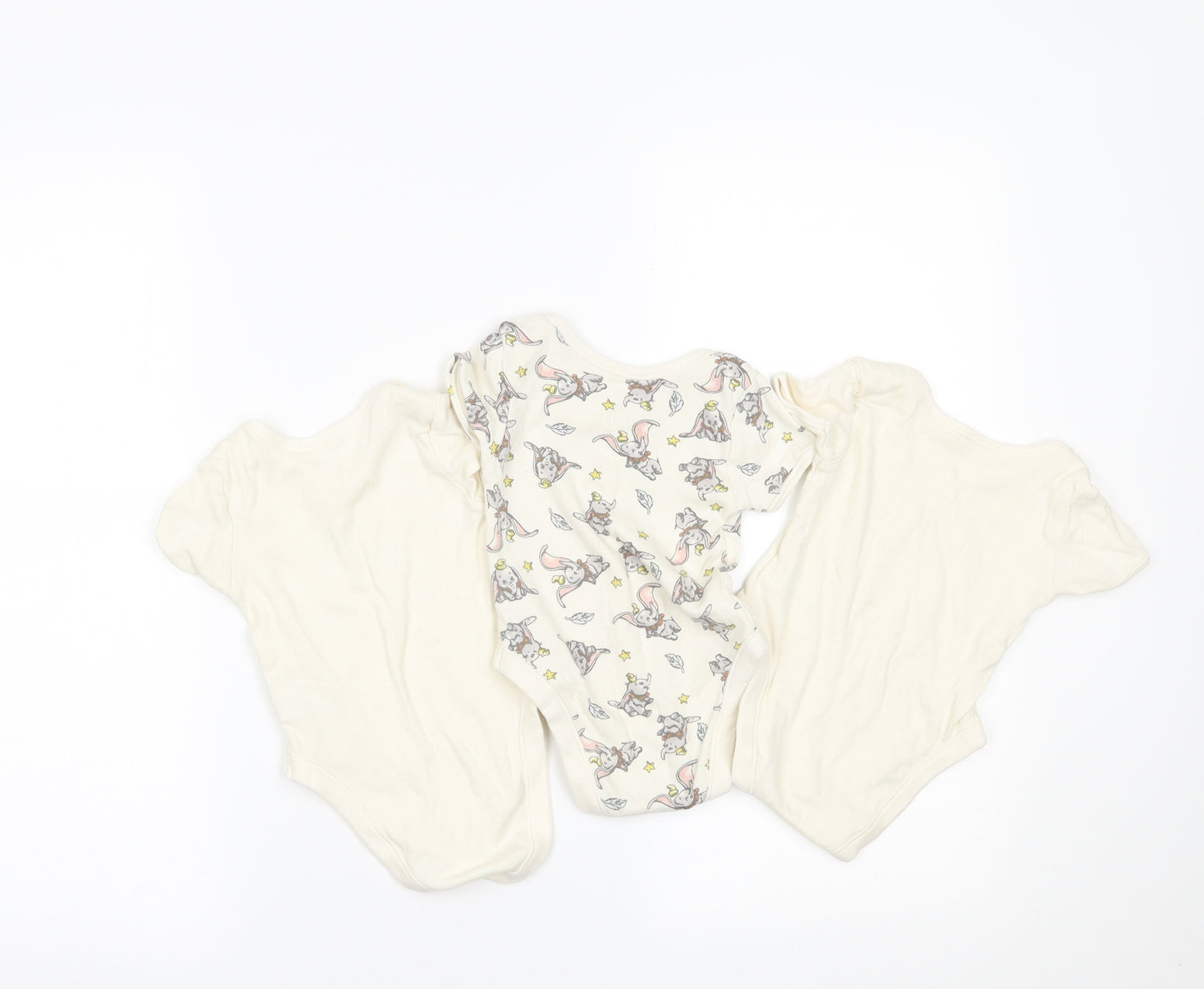 George Baby Multicoloured Geometric  Romper One-Piece Size 6-9 Months  - PACK OF THREE DISNEY VESTS
