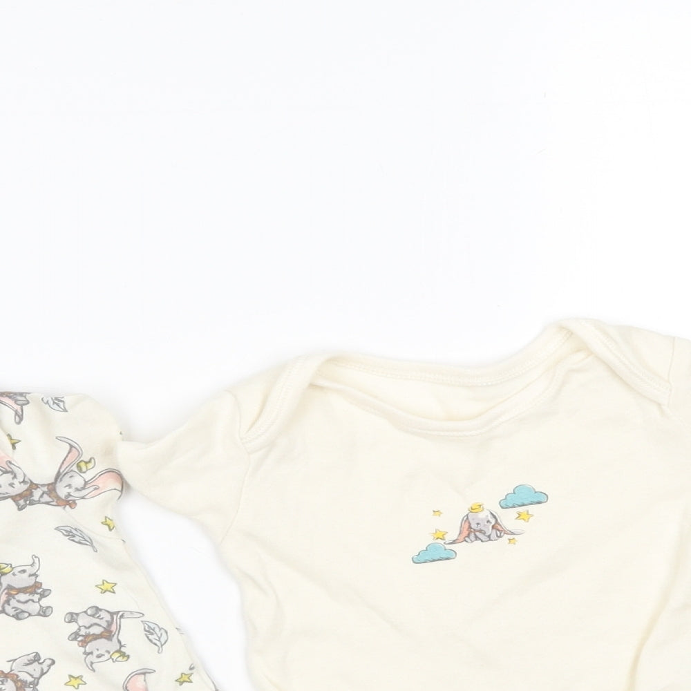 George Baby Multicoloured Geometric  Romper One-Piece Size 6-9 Months  - PACK OF THREE DISNEY VESTS