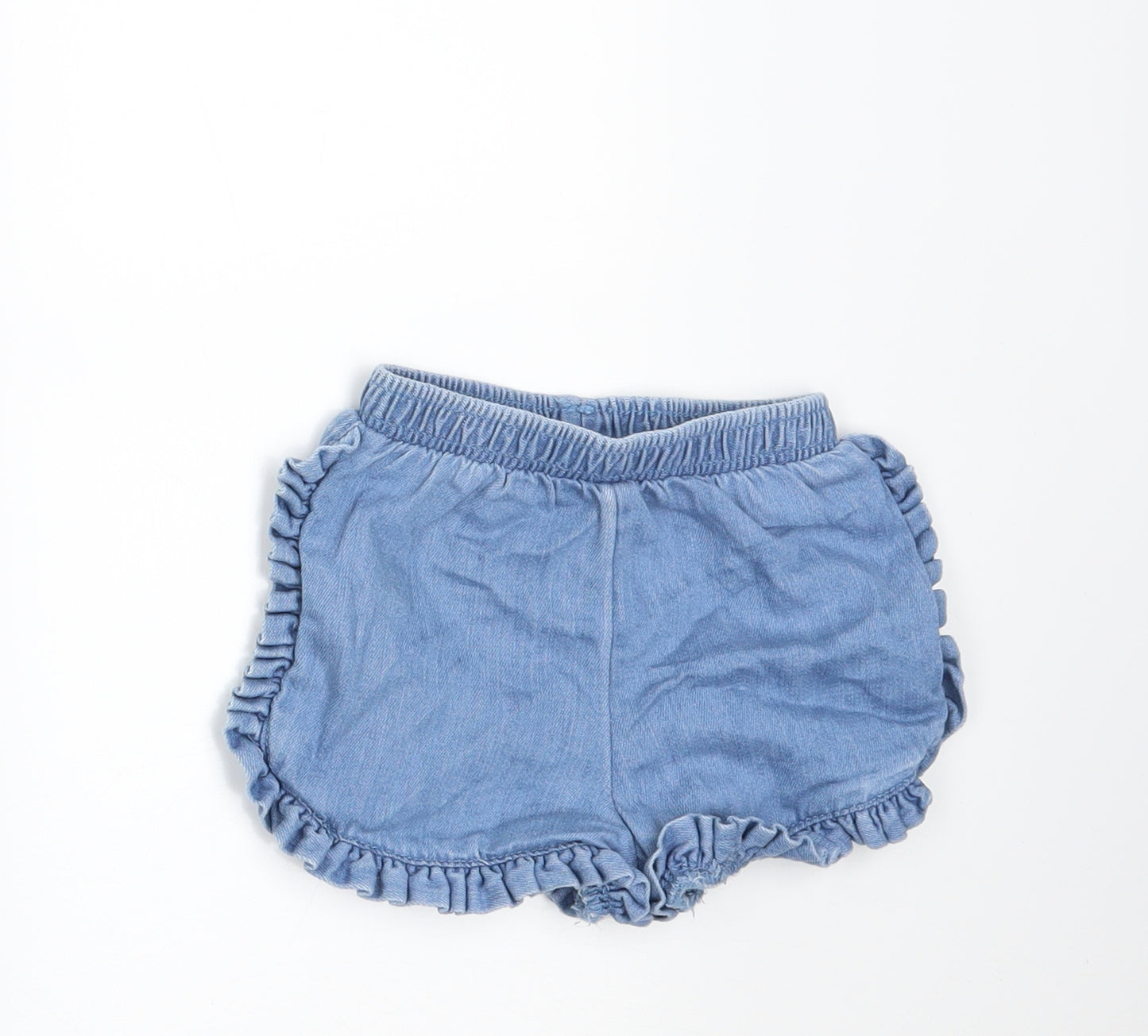 F&F Girls Blue  Denim Cropped Trousers Size 12-18 Months  - SHORTS