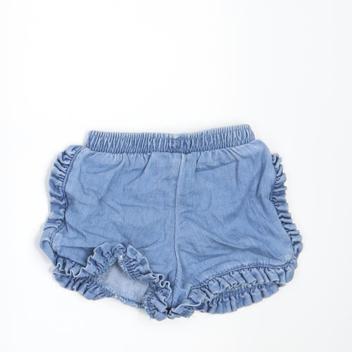 F&F Girls Blue  Denim Cropped Trousers Size 12-18 Months  - SHORTS