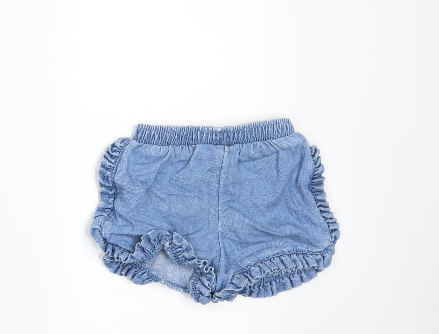 F&F Girls Blue  Denim Cropped Trousers Size 12-18 Months  - SHORTS