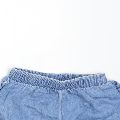 F&F Girls Blue  Denim Cropped Trousers Size 12-18 Months  - SHORTS