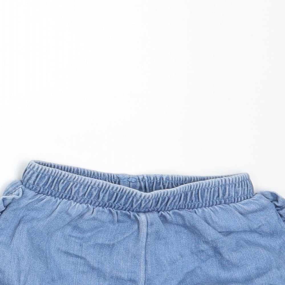 F&F Girls Blue  Denim Cropped Trousers Size 12-18 Months  - SHORTS