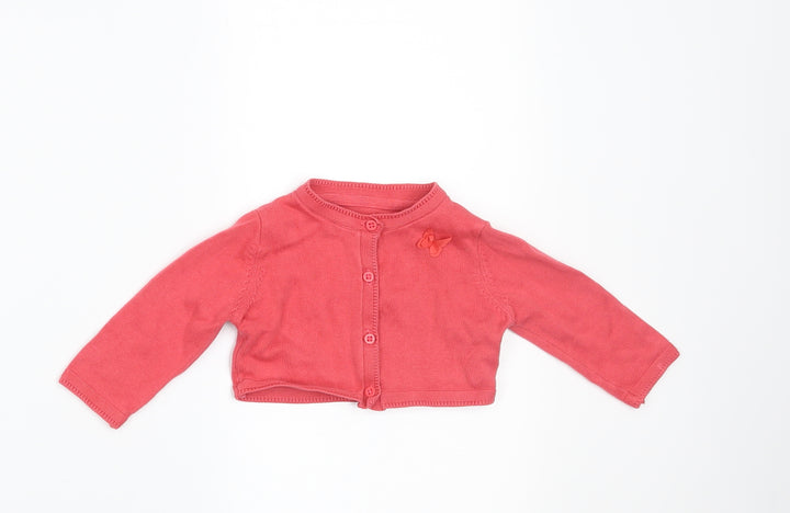 Marks and Spencer Girls Pink Cardigan Jumper Size 3-6 Months