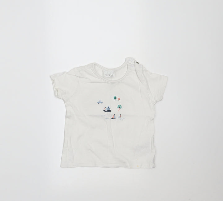 NEXT Boys White Geometric  Basic T-Shirt Size 3-6 Months