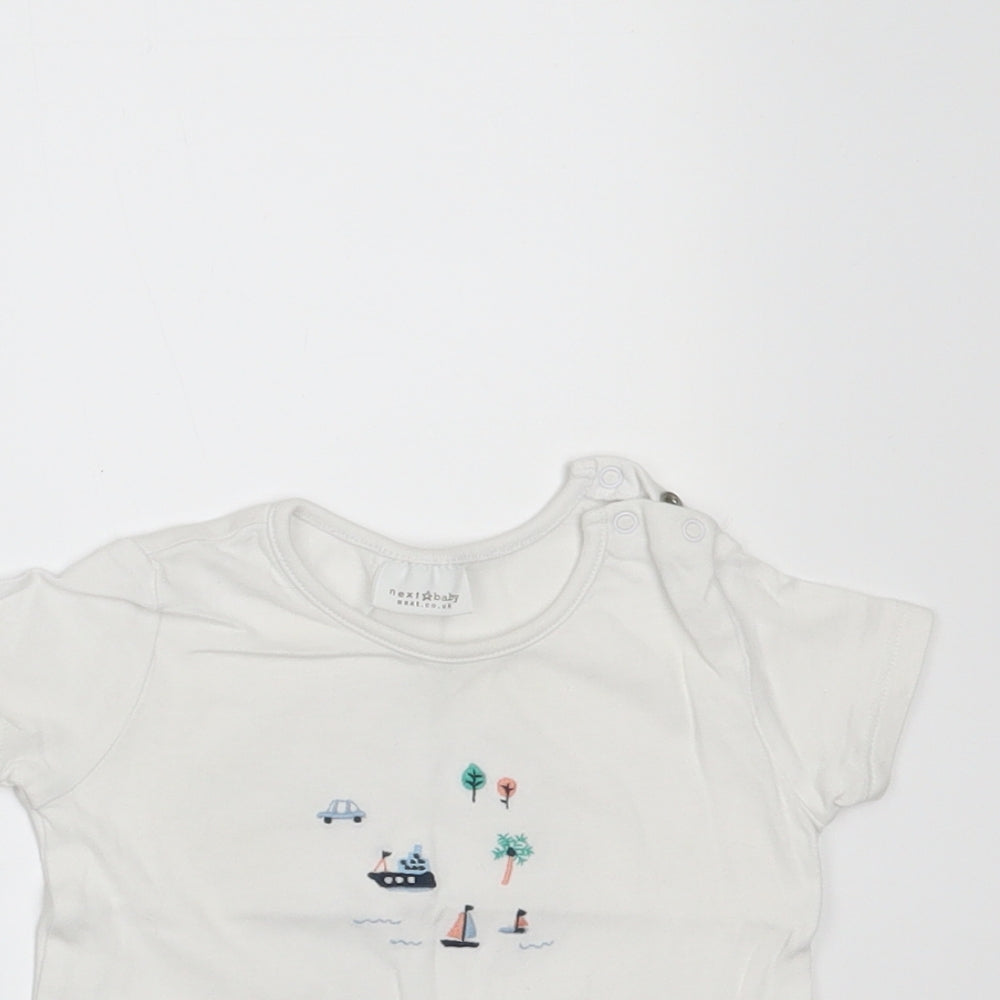 NEXT Boys White Geometric  Basic T-Shirt Size 3-6 Months