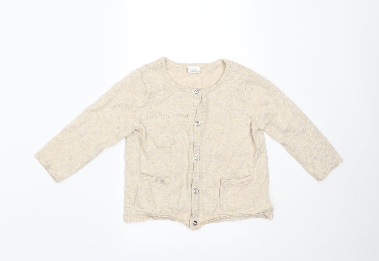 H&M Girls Beige   Cardigan Jumper Size 9-12 Months