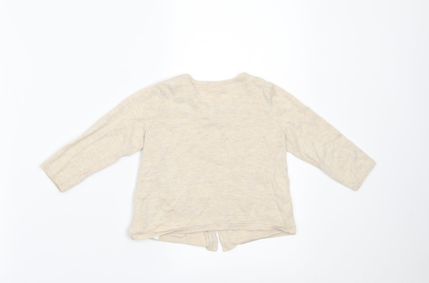 H&M Girls Beige   Cardigan Jumper Size 9-12 Months