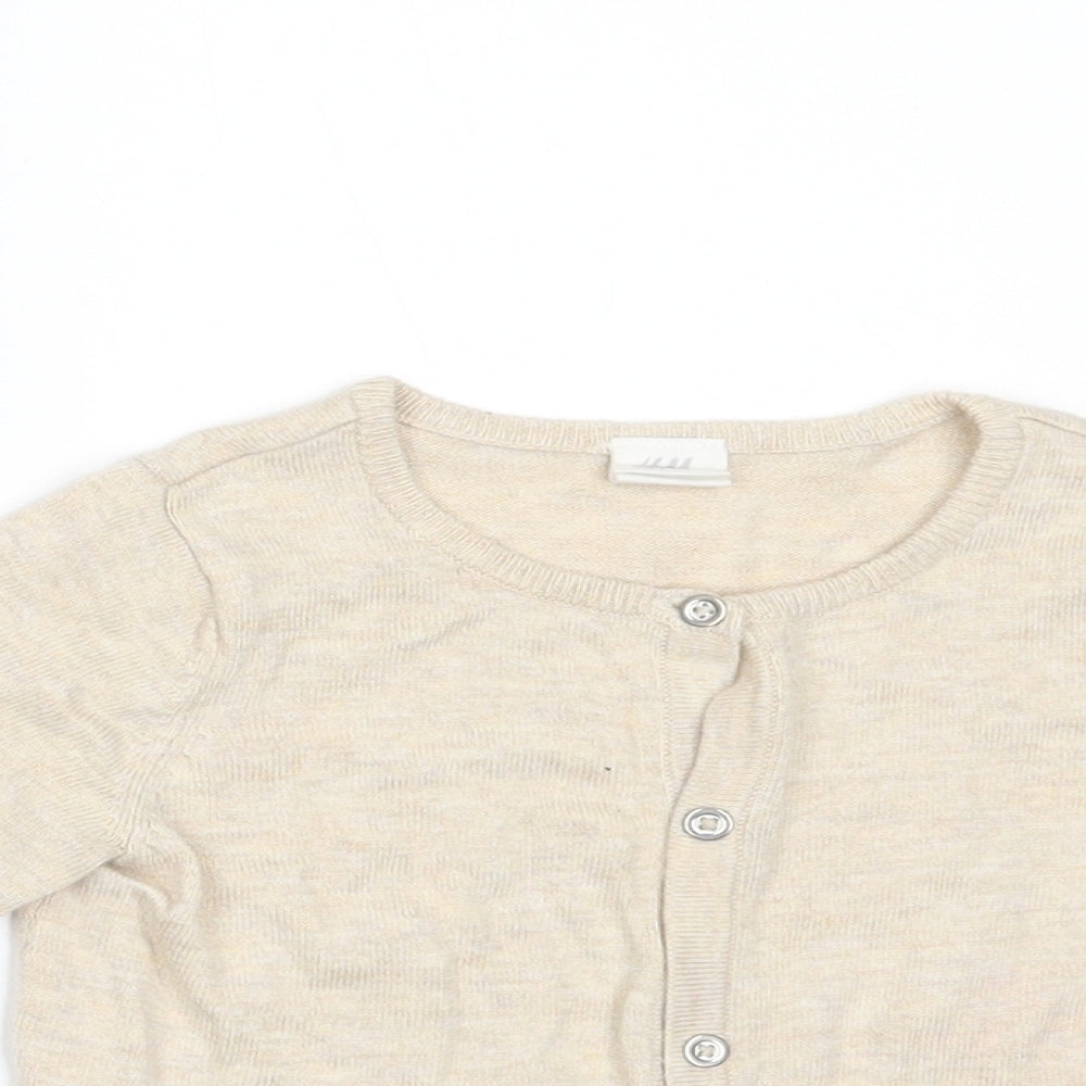 H&M Girls Beige   Cardigan Jumper Size 9-12 Months