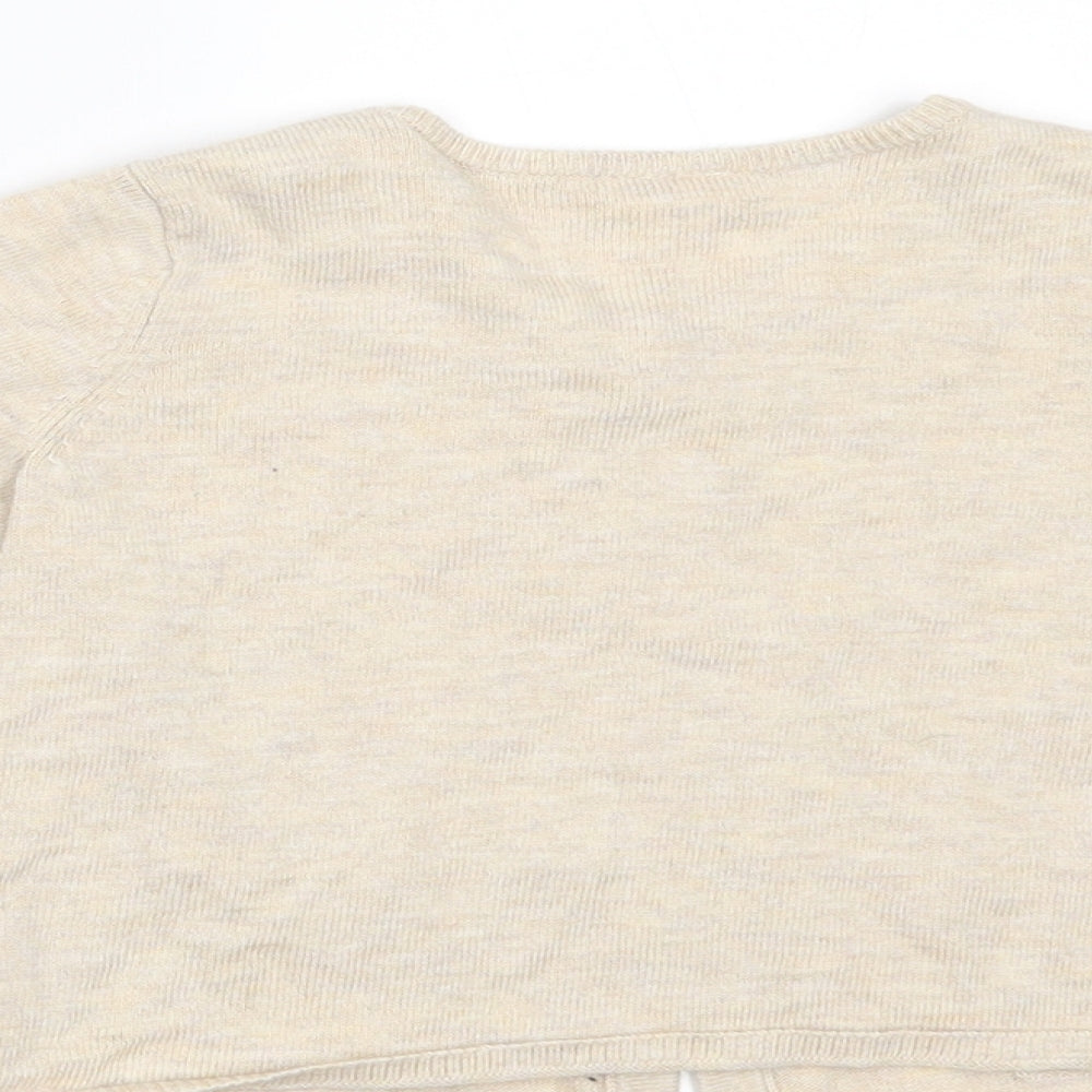 H&M Girls Beige   Cardigan Jumper Size 9-12 Months