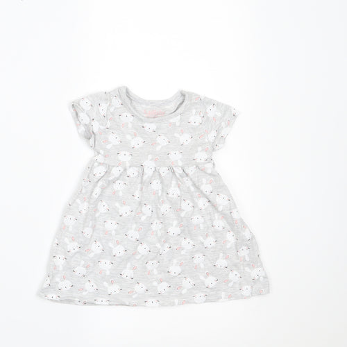 Lullaby Girls Grey Geometric  A-Line  Size 0-3 Months  - rabbitsa