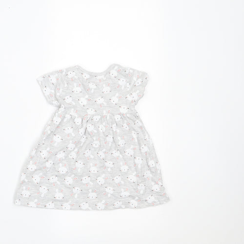 Lullaby Girls Grey Geometric  A-Line  Size 0-3 Months  - rabbitsa