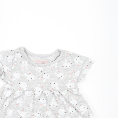 Lullaby Girls Grey Geometric  A-Line  Size 0-3 Months  - rabbitsa