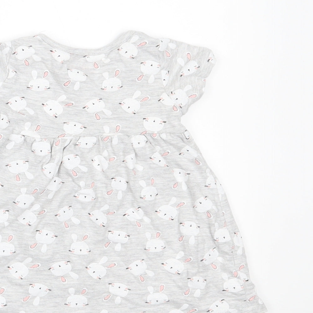 Lullaby Girls Grey Geometric  A-Line  Size 0-3 Months  - rabbitsa