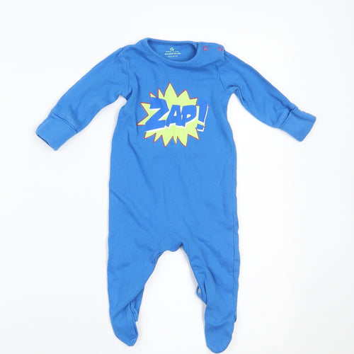 NEXT Boys Blue   Babygrow One-Piece Size 0-3 Months  - BUILT IN MITTENS