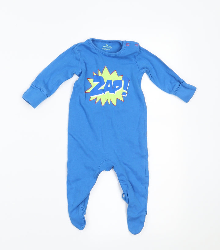 NEXT Boys Blue   Babygrow One-Piece Size 0-3 Months  - BUILT IN MITTENS