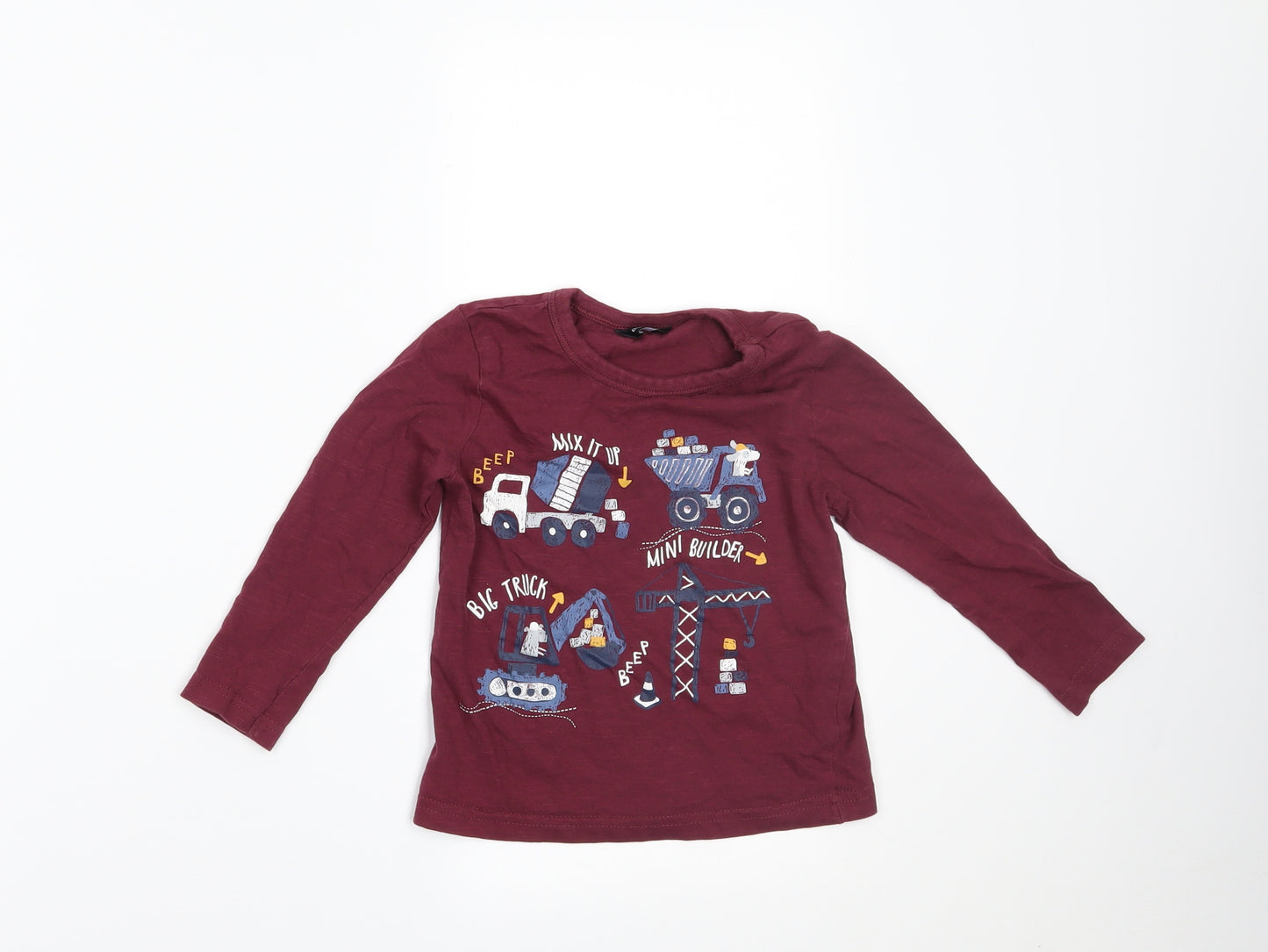 George Boys Red   Basic T-Shirt Size 2-3 Years  - BUILDERS MAC HINES