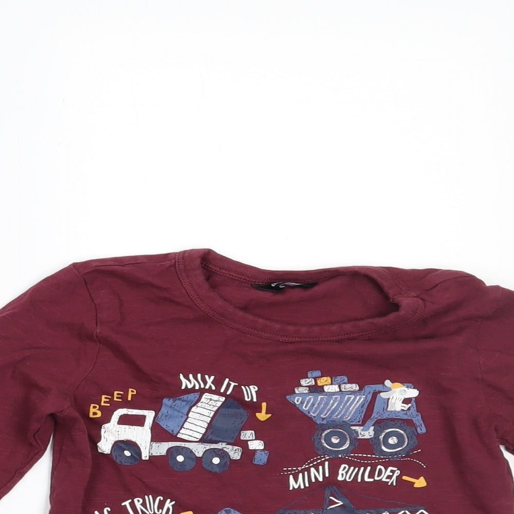 George Boys Red   Basic T-Shirt Size 2-3 Years  - BUILDERS MAC HINES