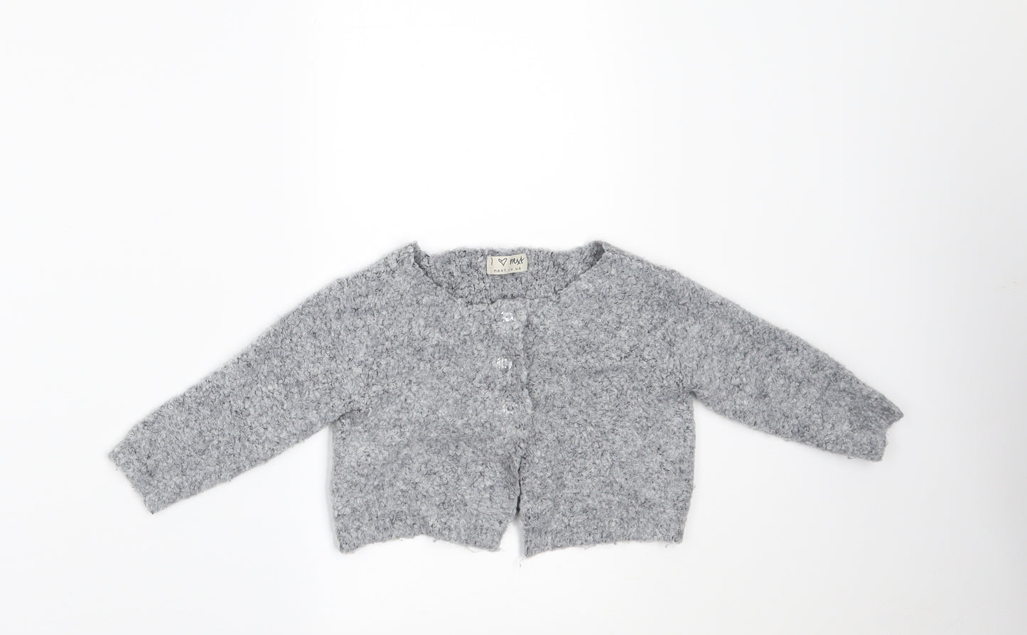 NEXT Girls Grey   Cardigan Jumper Size 9-12 Months