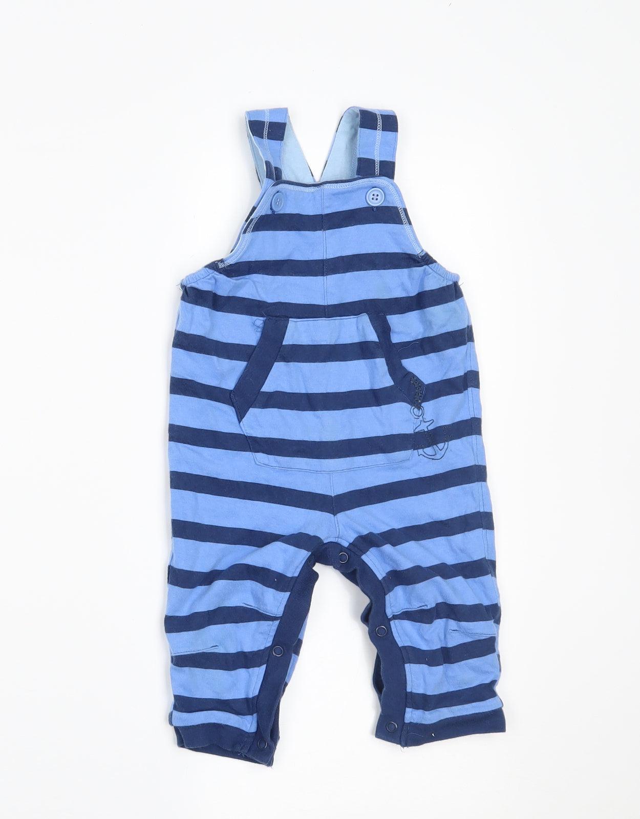 NEXT Boys Blue Striped  Dungaree One-Piece Size 3-6 Months