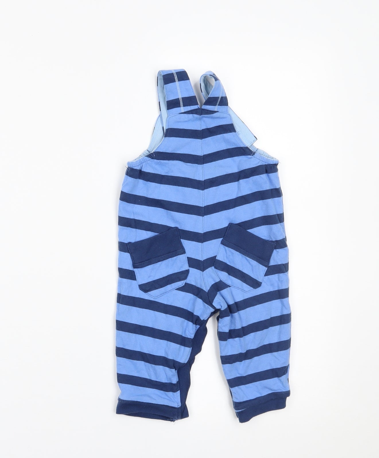 NEXT Boys Blue Striped  Dungaree One-Piece Size 3-6 Months