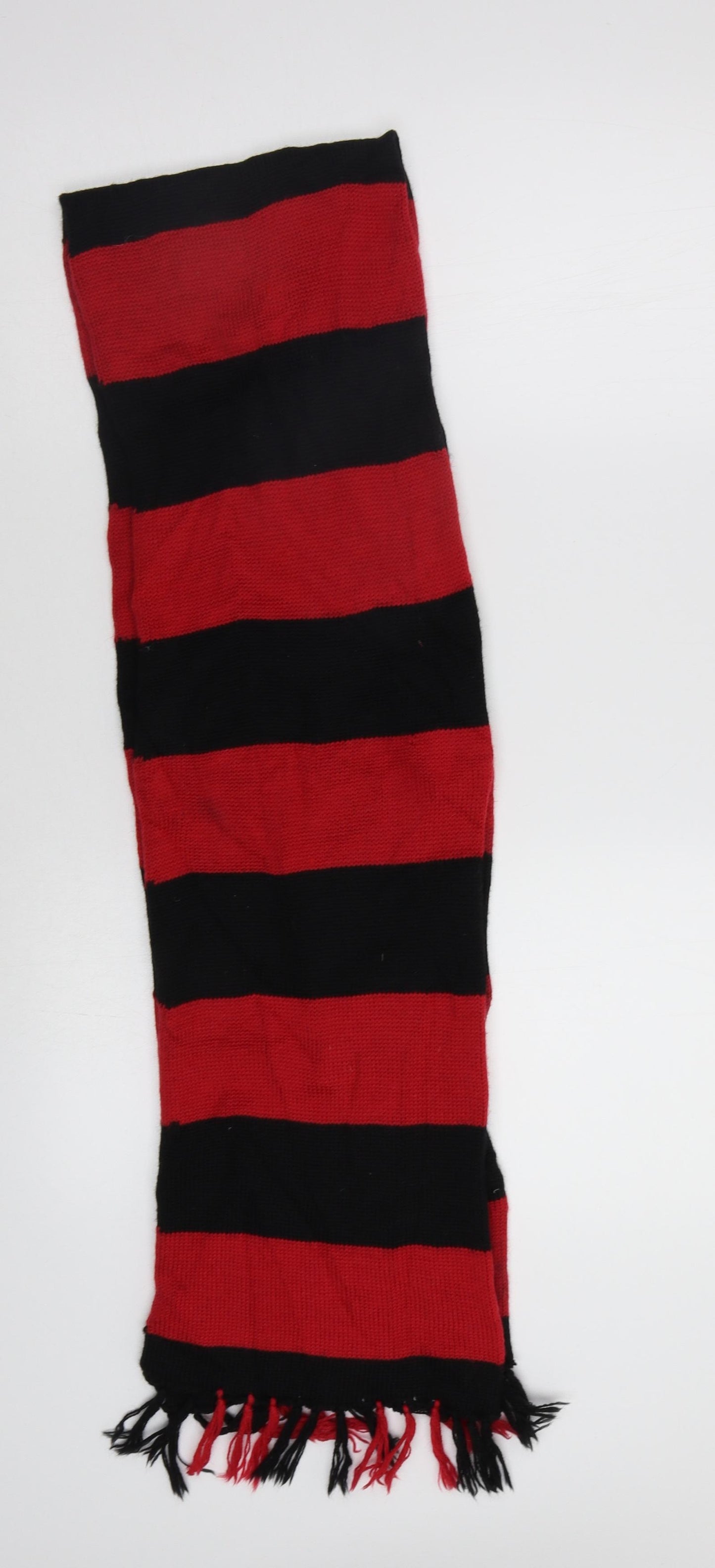 Preworn Mens Red Striped  Scarf  Size Regular