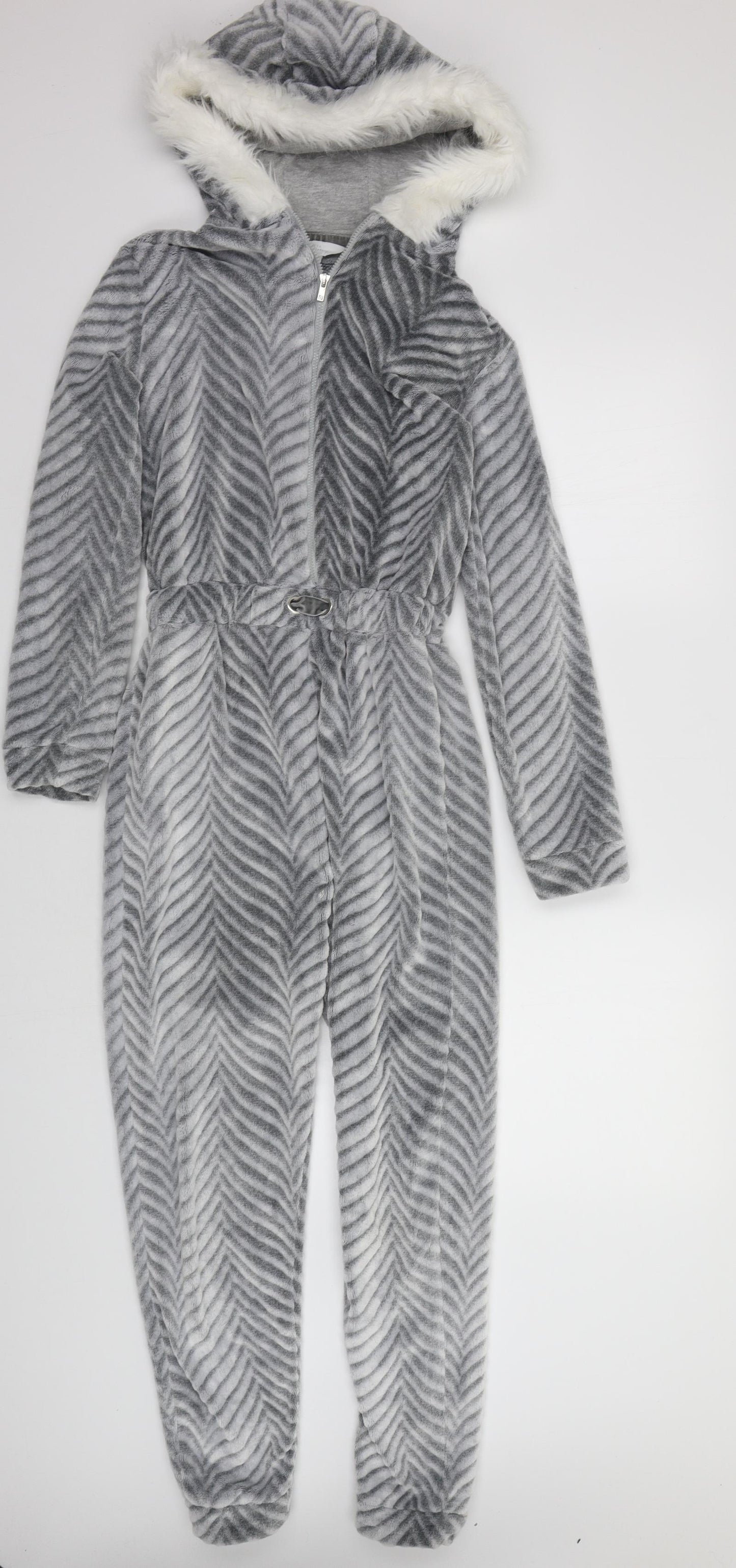 River Island Girls Grey Striped   Bodysuit Size 11-12 Years  - Onesie