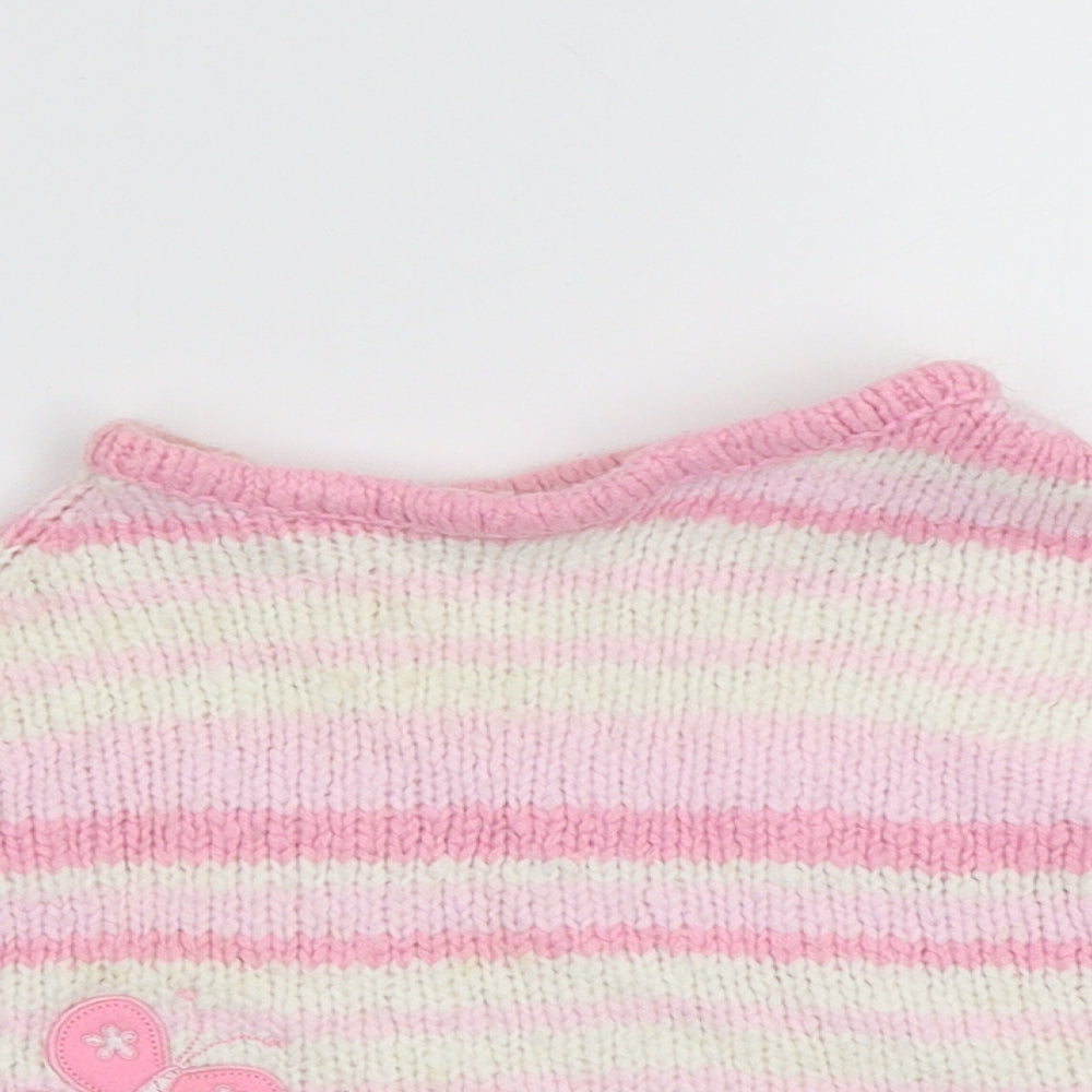 Zip Zap Baby Pink Striped  Cape Jumper Size 6-9 Months