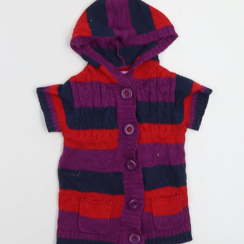 F&F Baby Multicoloured Striped  Cardigan Jumper Size 12-18 Months