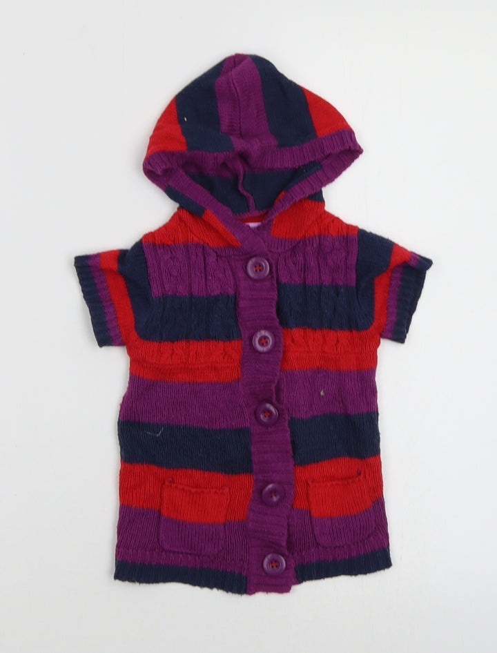 F&F Baby Multicoloured Striped  Cardigan Jumper Size 12-18 Months
