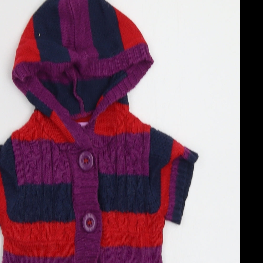 F&F Baby Multicoloured Striped  Cardigan Jumper Size 12-18 Months