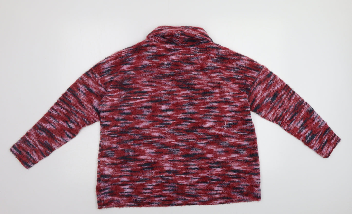 M&Co Womens Red Striped  Pullover Jumper Size 12
