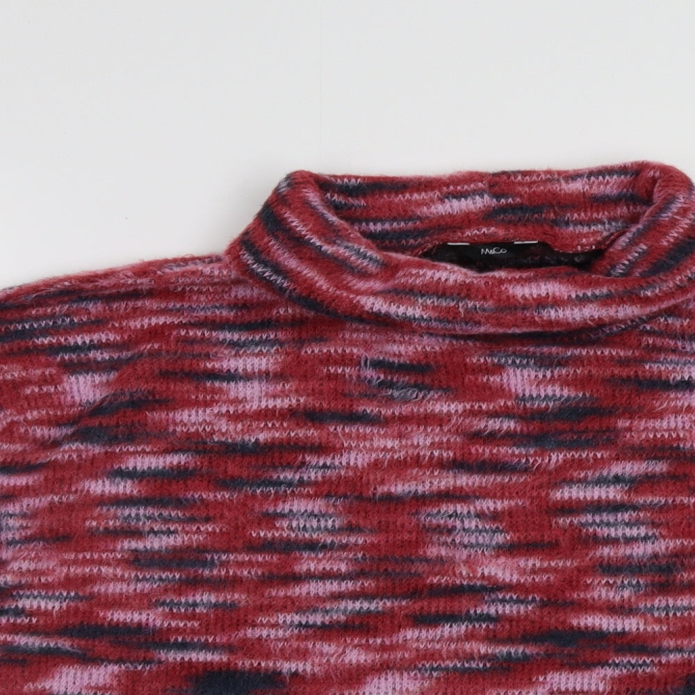 M&Co Womens Red Striped  Pullover Jumper Size 12