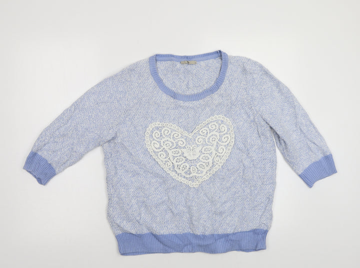 M&Co Womens Blue Pullover Jumper Size 12