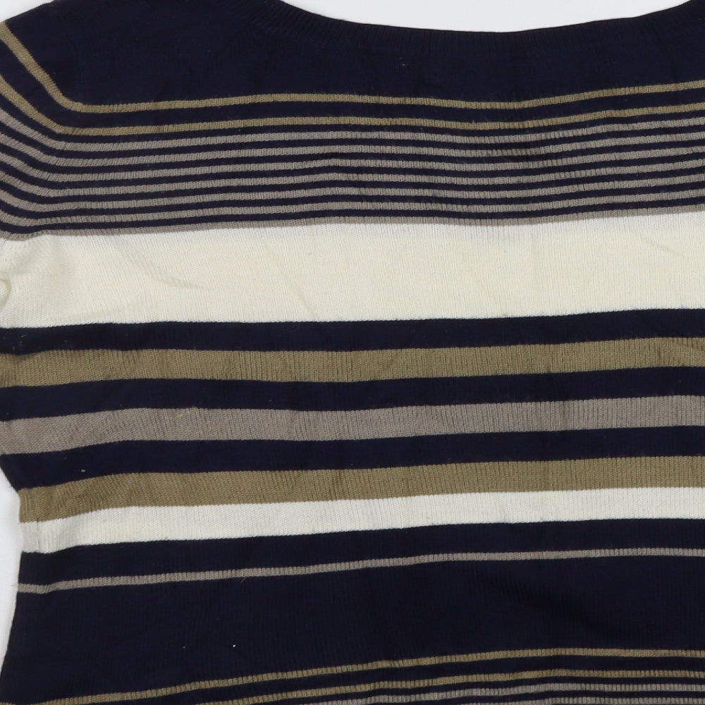 Matalan Womens Blue Striped  Pullover Jumper Size 14