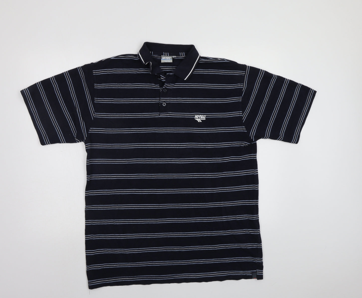 Hi Tec Mens Blue Striped   Polo Size L