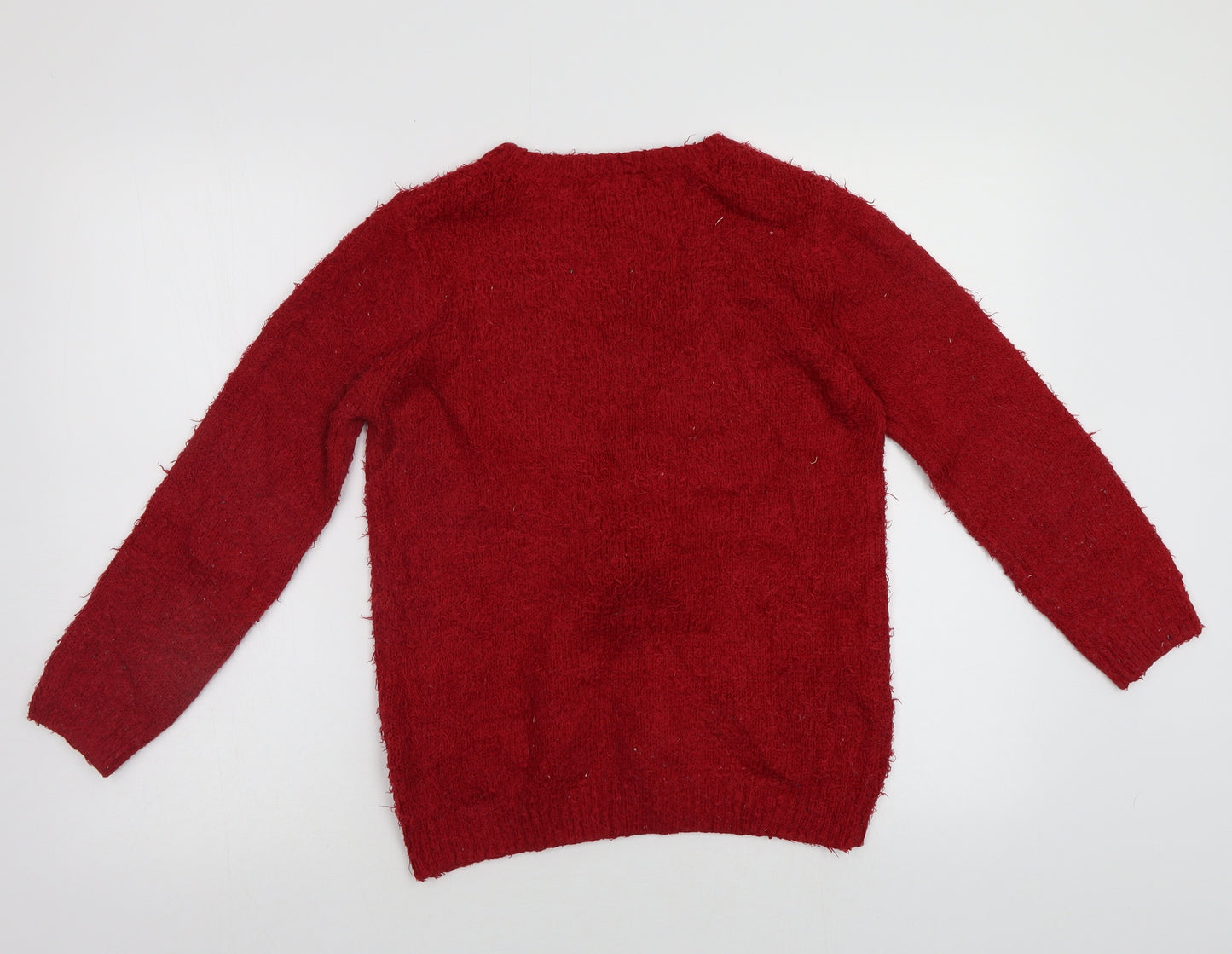 F&F Girls Red   Pullover Jumper Size 9-10 Years  - Rudolph Christmas
