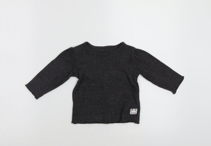 M&s Baby Grey Pullover Jumper Size 6-9 Months