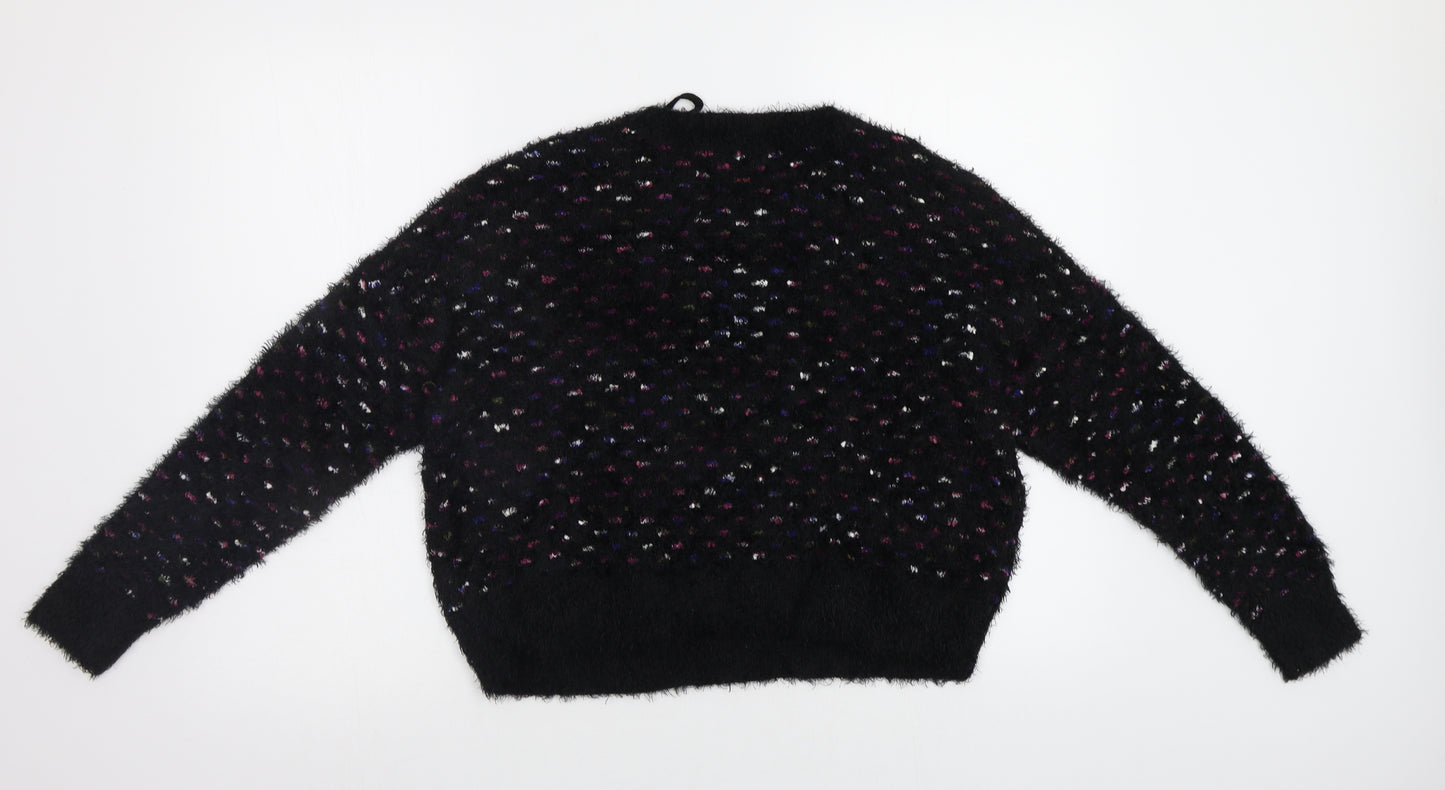 Only Womens Black Polka Dot  Pullover Jumper Size XS