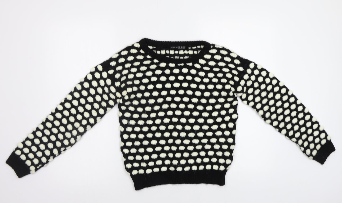 Primark Womens Black Polka Dot  Pullover Jumper Size 8
