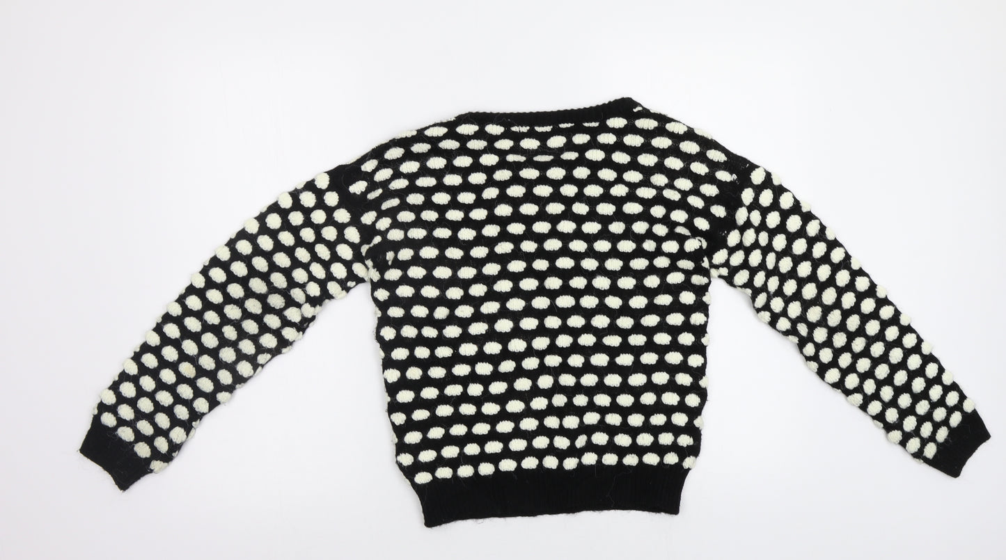 Primark Womens Black Polka Dot  Pullover Jumper Size 8