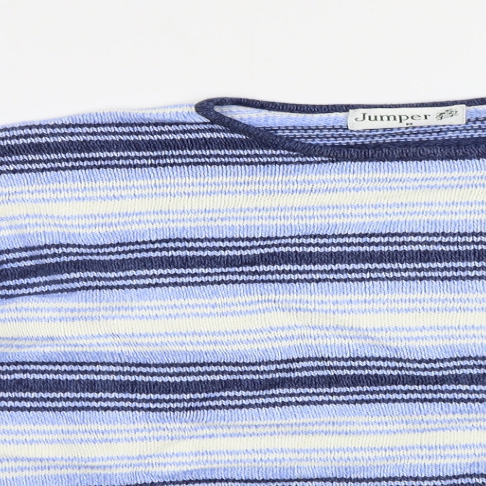 Jumper Womens Blue Striped  Pullover Jumper Size M
