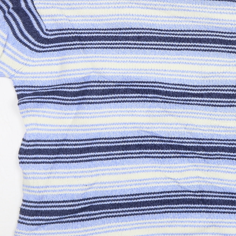 Jumper Womens Blue Striped  Pullover Jumper Size M