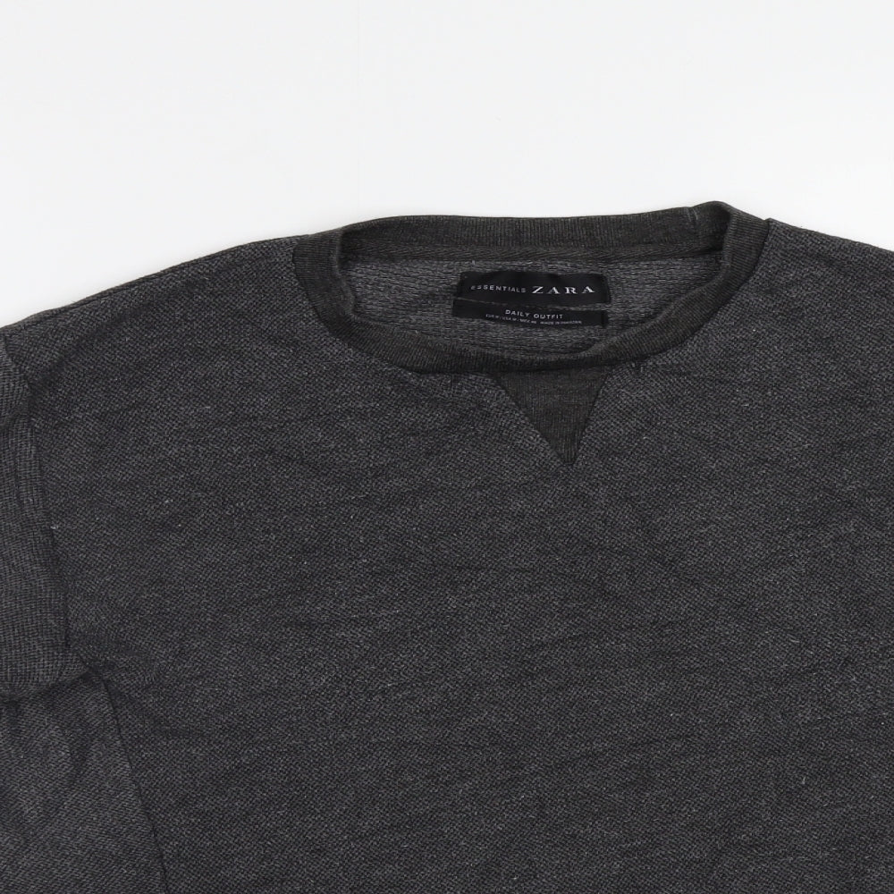 Zara Mens Grey   Pullover Sweatshirt Size M