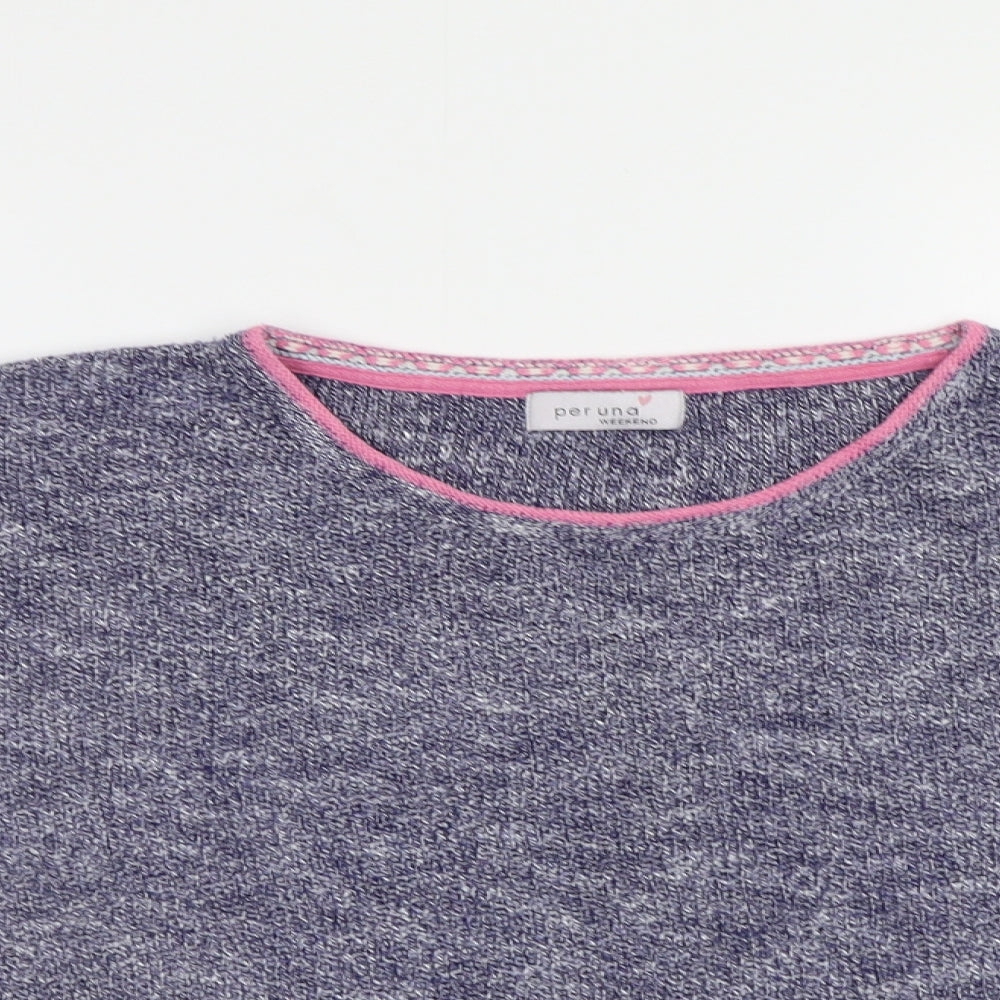 Per Una Womens Blue Fair Isle  Pullover Jumper Size 14