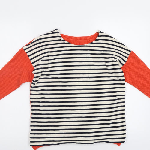 Edition  Womens Red Striped  Pullover Jumper Size M