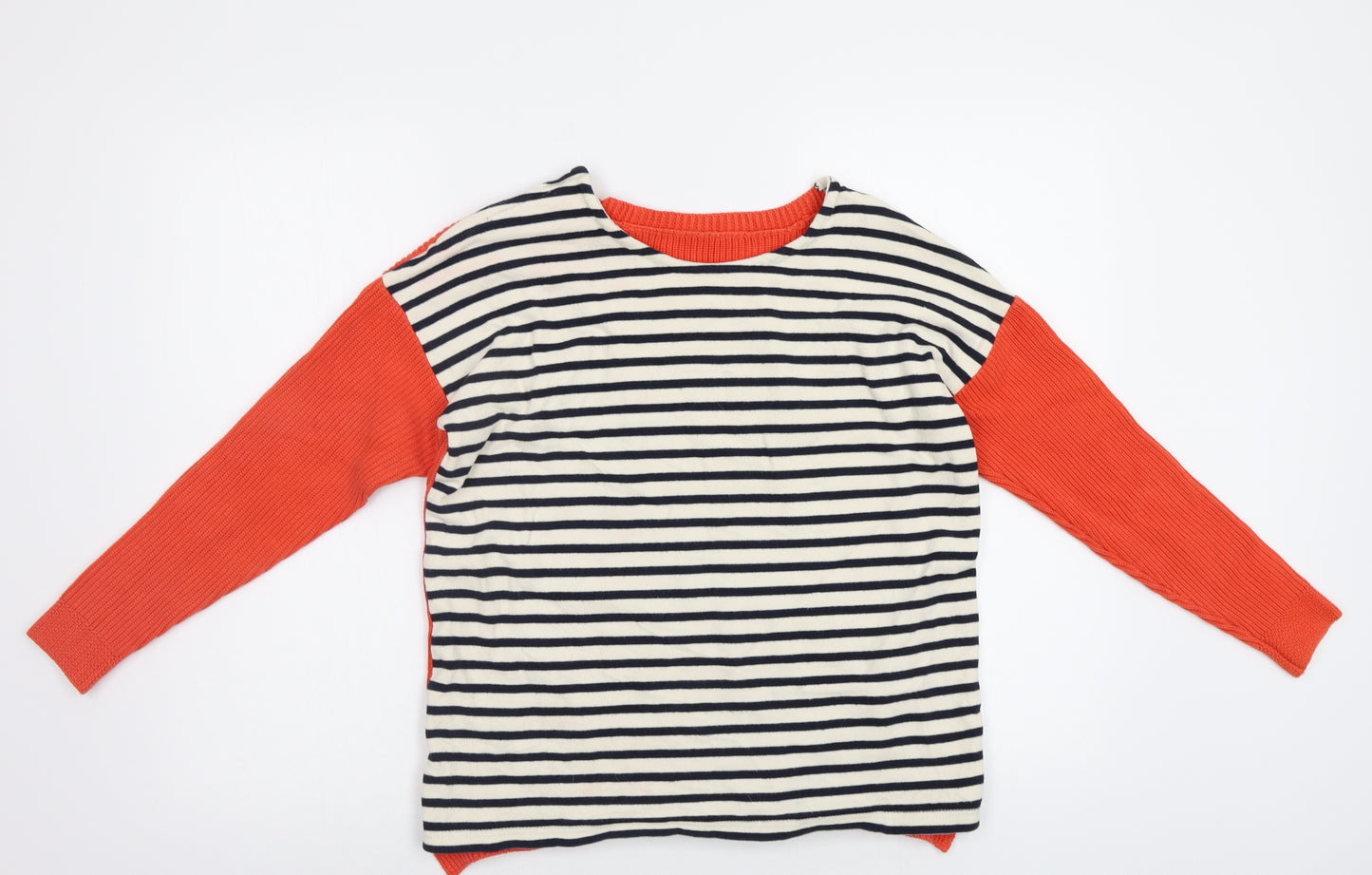 Edition  Womens Red Striped  Pullover Jumper Size M