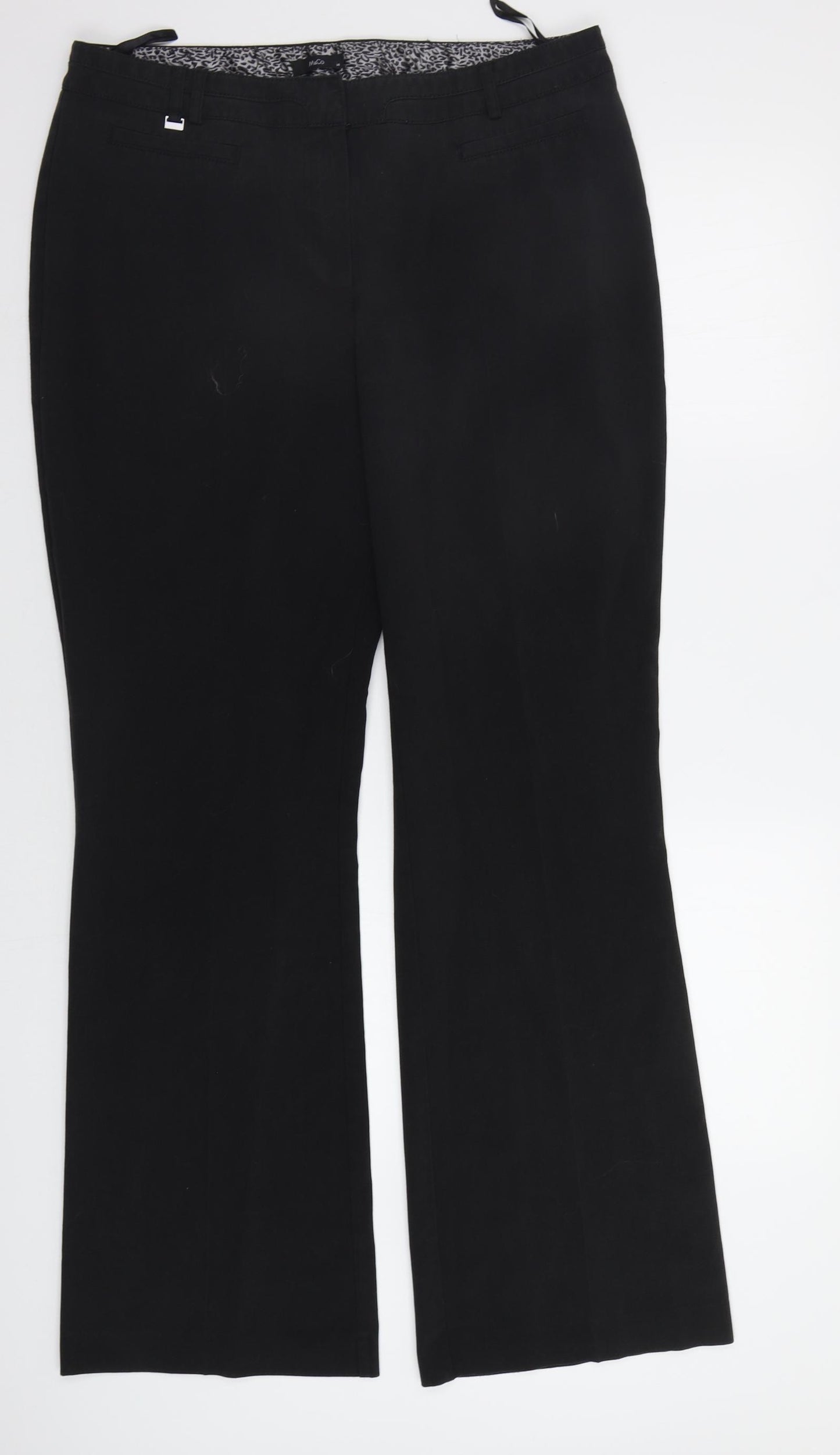 M&Co Womens Black   Dress Pants Trousers Size 14 L31 in
